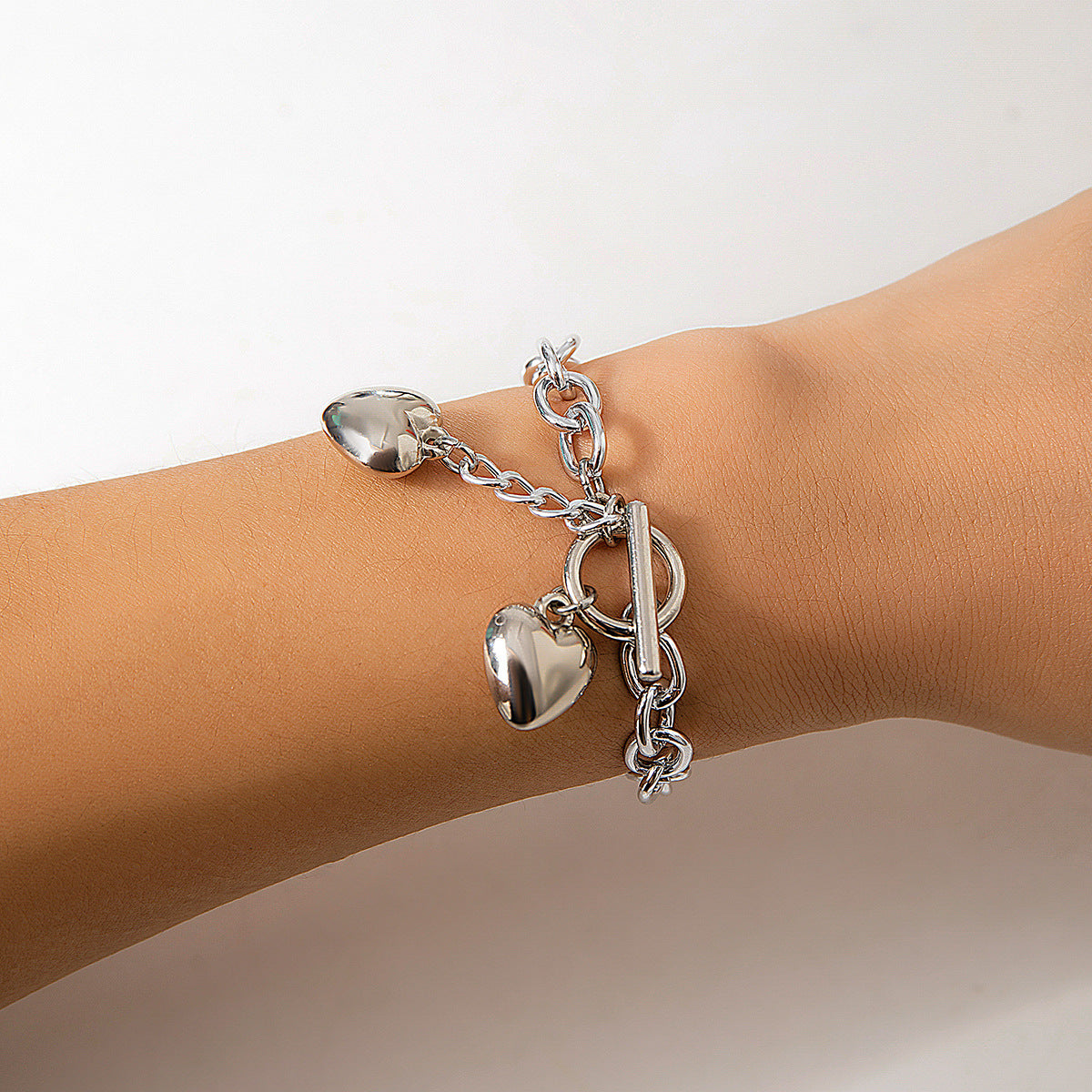 Cadena gruesa con cerradura brillante y collar con colgante de llave para mujer