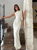 Women's Hot Sweetheart Long Dress New Fashion Asymmetric Temperament Slim Package Hip Simple Tie Dresses