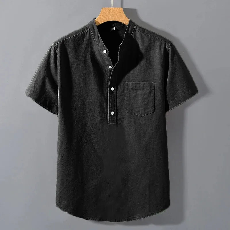 Camisa lino manga corta