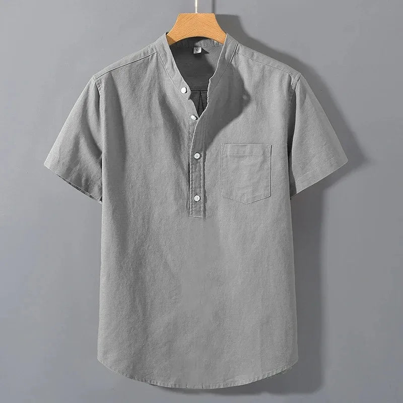 Camisa lino manga corta