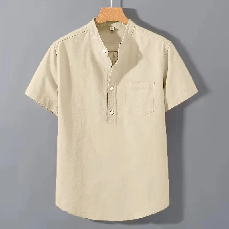 Camisa lino manga corta