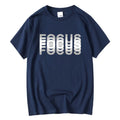 Summer Men's 100% Cotton High Quality Casual Sports Loose Oversized Funny Focus Print Round Neck Short Sleeved T-shirt Tops