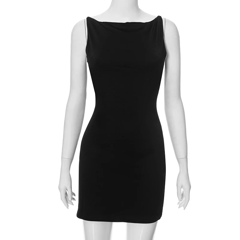 Summer Casual Fashion Mini Sleeveless Wrap Y2K Basic Vest Dress Oufits Sexy Elegant Women Club Party Evening Dress 2025