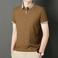 Men's Solid Color Casual Fashion Short Sleeve Polo Shirt Summer Comfortable Top for Business And Leisure