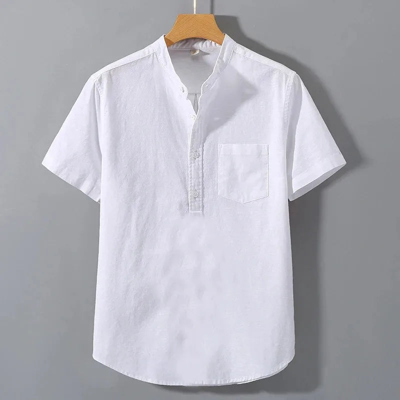 Camisa lino manga corta