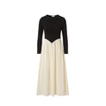 AP SS2026 Women Crinkle Dress Jersey Top Black Patchwork Apricot Elegant Lady Maxi Dress