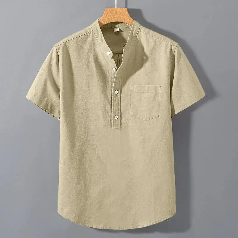 Camisa lino manga corta