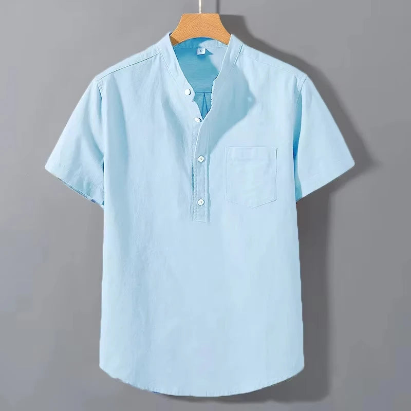 Camisa lino manga corta