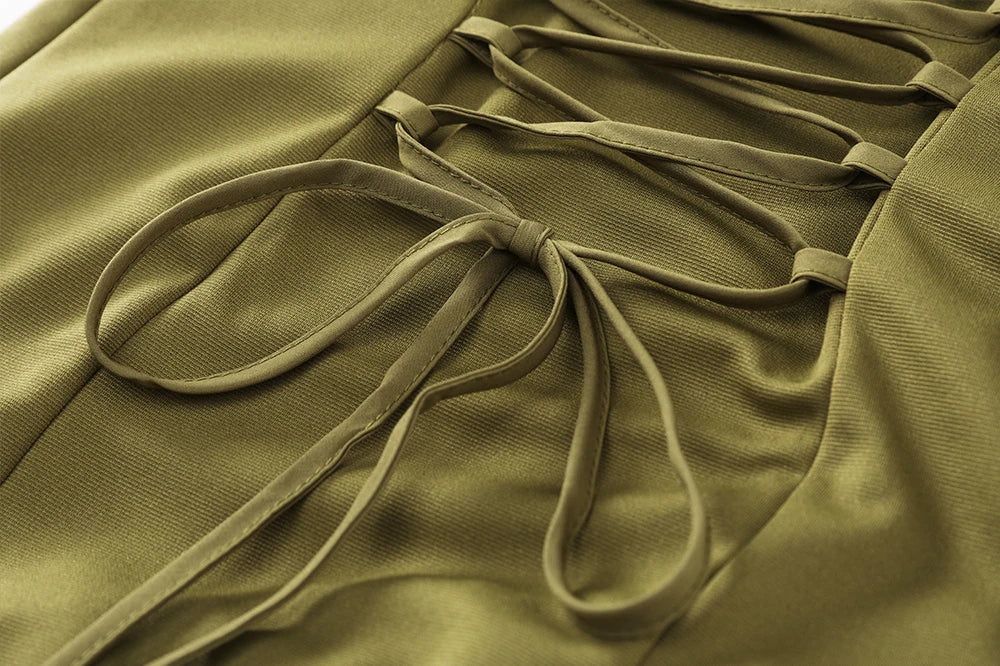 Suninheart Summer Elegant Olive Green Maxi Dress for Women Flowy Long Dress with Scarf Birthday Party Beach Graduation dress