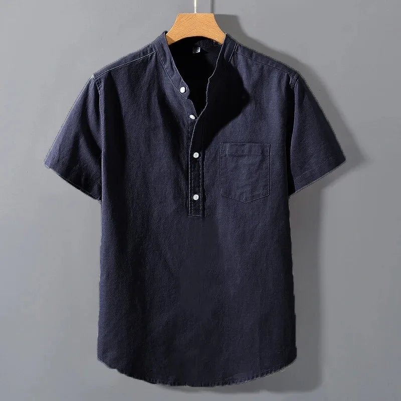 Camisa lino manga corta
