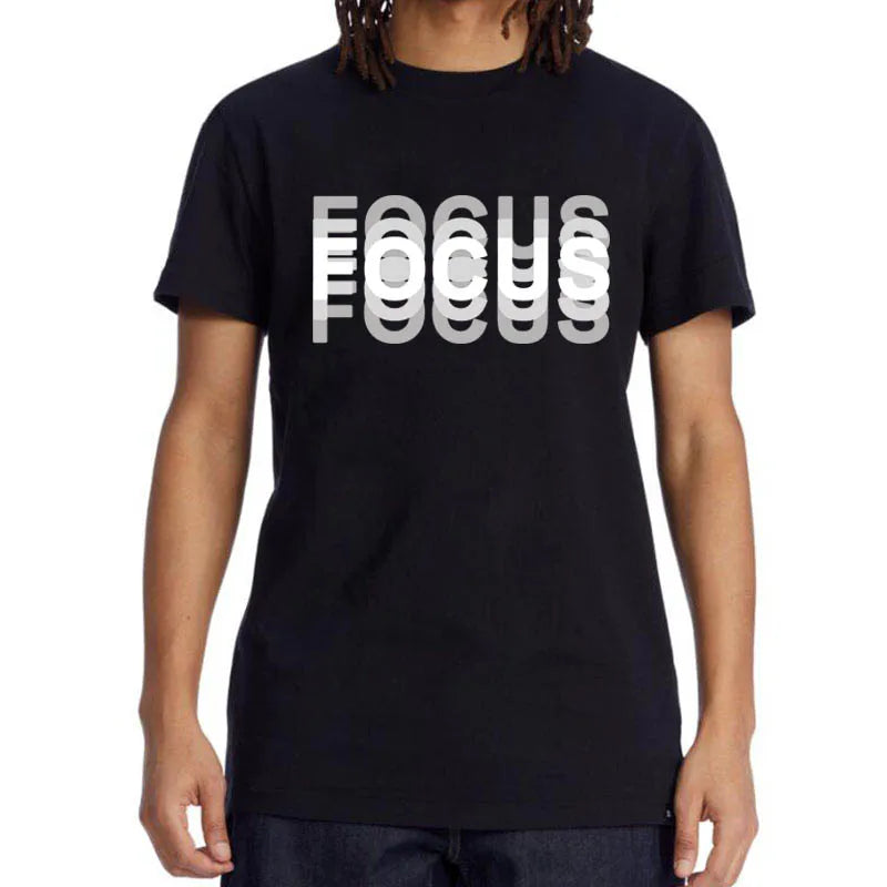 Summer Men's 100% Cotton High Quality Casual Sports Loose Oversized Funny Focus Print Round Neck Short Sleeved T-shirt Tops
