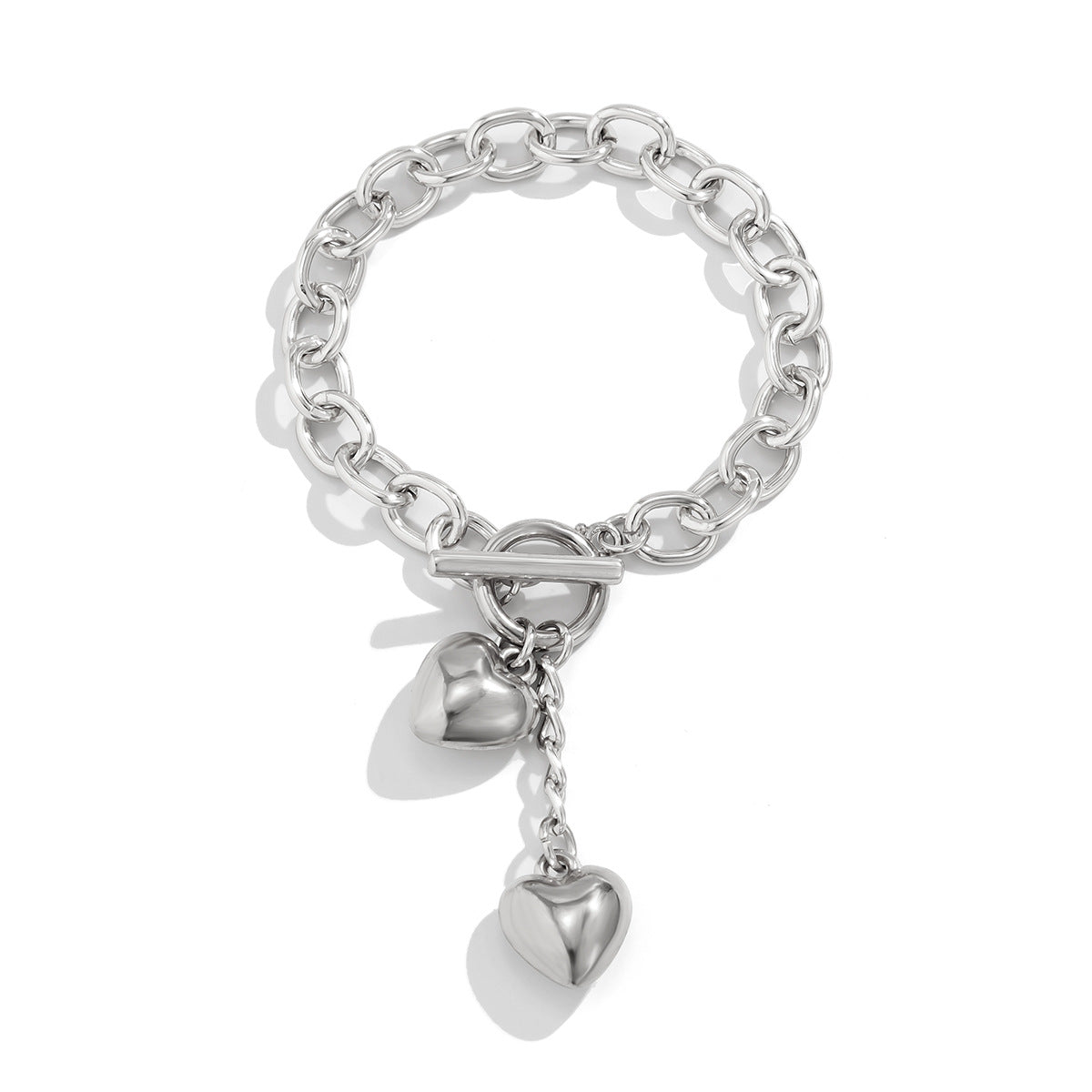Cadena gruesa con cerradura brillante y collar con colgante de llave para mujer
